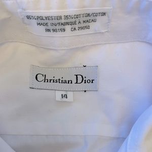 Christian Dior boys size 14 short sleeve white button down shirt